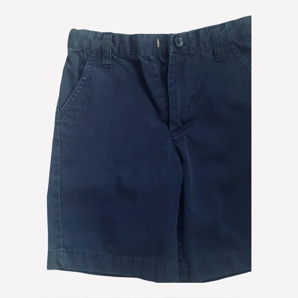 Cherokee casual cargo navy blue shorts Boys 6 side back pockets cotton blend zip